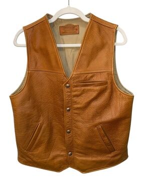 Coronado Leather American Bison light brown leather vest 40 M